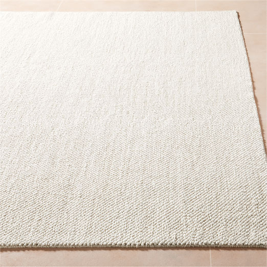 Tama Warm White Boucle Handwoven Merino Wool Area Rug