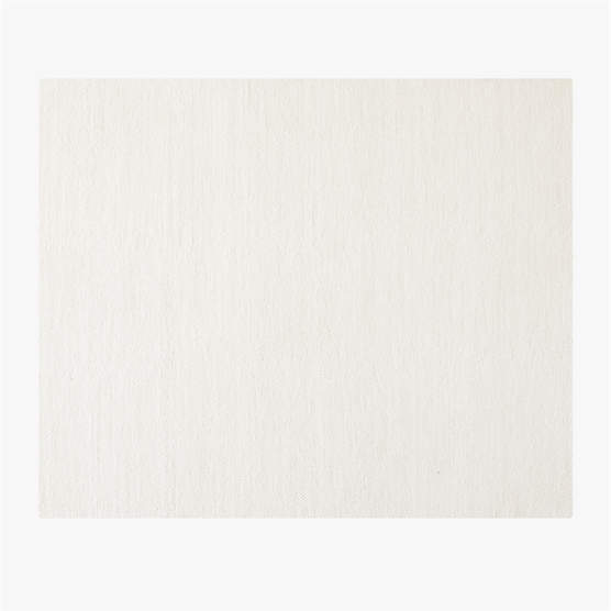 Tama Handwoven Warm White Merino Wool Area Rug 6'x9'