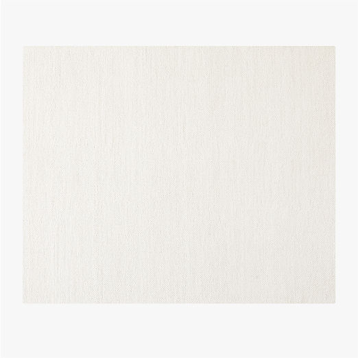 Tama Handwoven Warm White Merino Wool Area Rug 5'x8'