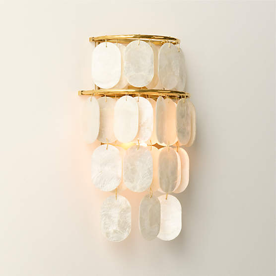 Terese Aged Brass Capiz Wall Sconce