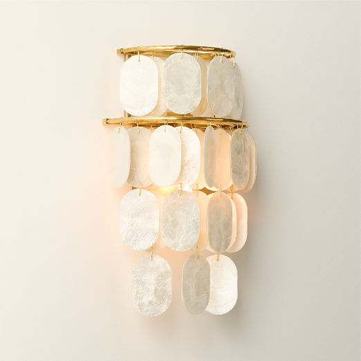 Terese Aged Brass Capiz Wall Sconce