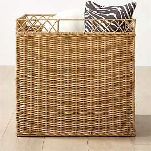 Large Woven Baskets Woven Storage Baskets Decorative Baskets 20''x20''x13'' Storage Bins Woven Baskets with Handles