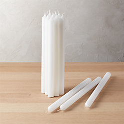 Set of 12 White Taper Candles