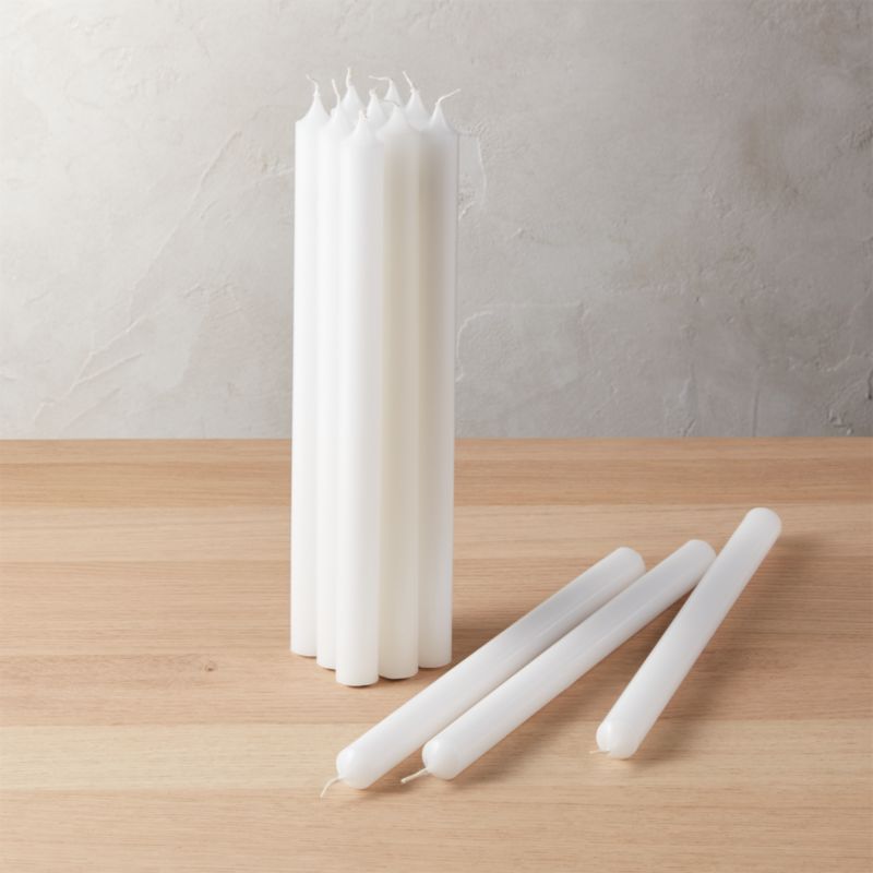 View White Taper Candles Set of 12 details