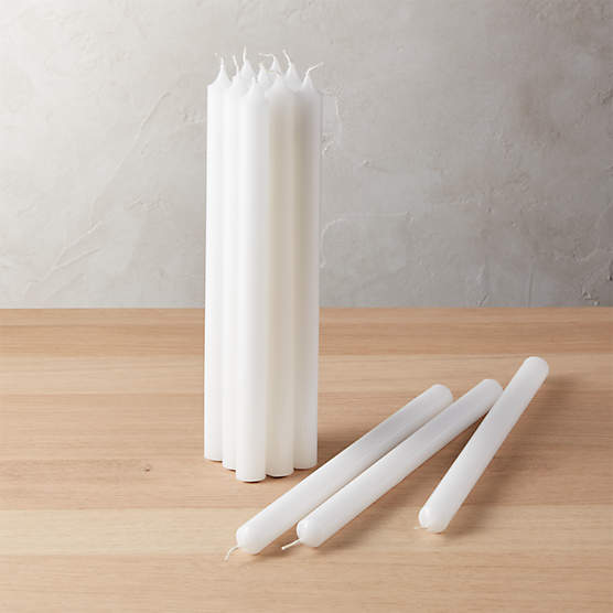 White Taper Candles Set of 12