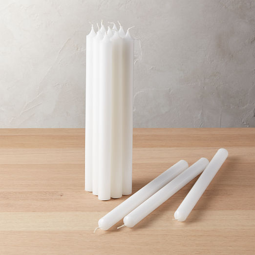 White Taper Candles Set of 12