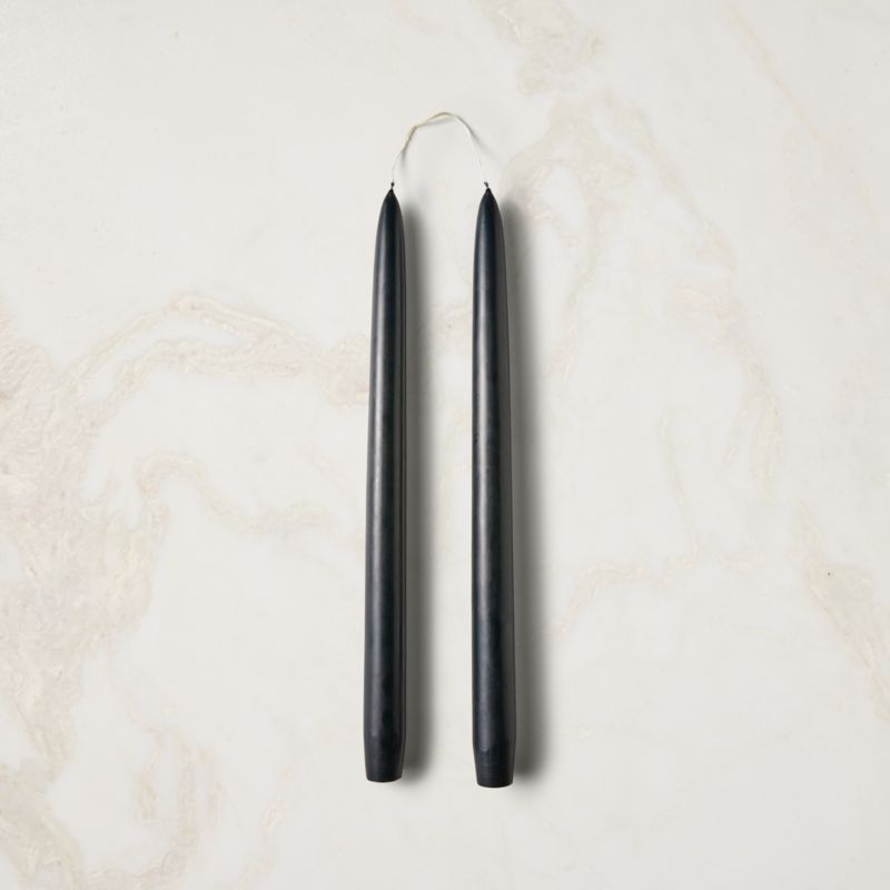 View Black Taper Candles 12" Set of 2 details