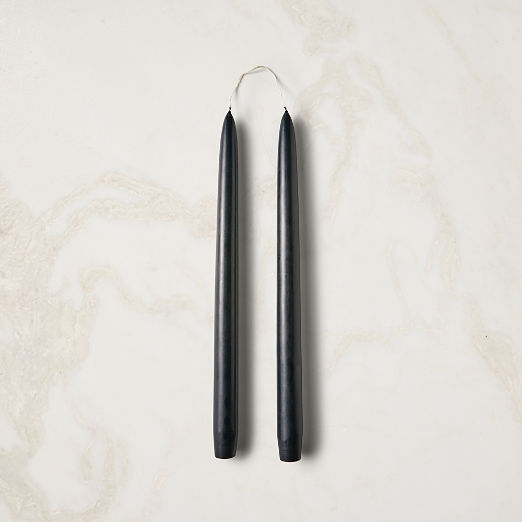 Black Taper Candles 12" Set of 2