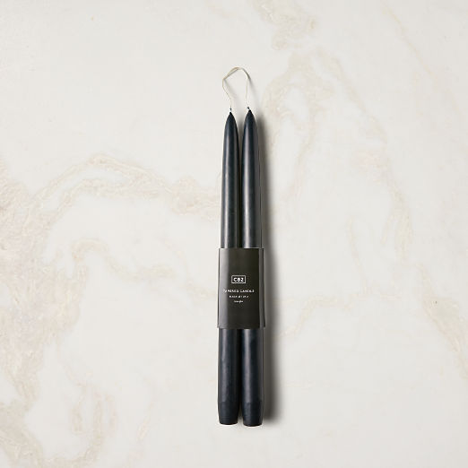 Black Taper Candles 12" Set of 2
