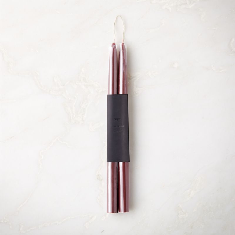 Dark Red Taper Candles Set of 2 - image 2 of 7