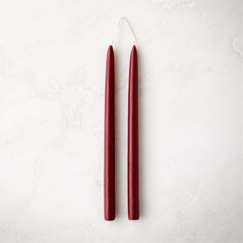 Dark Red Taper Candles Set of 2 - image 0 of 7