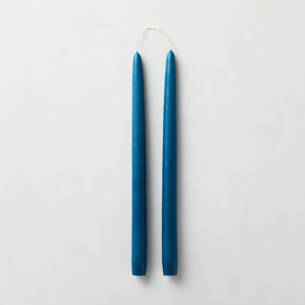 Teal Taper Candle Set of 2 + Reviews CB2