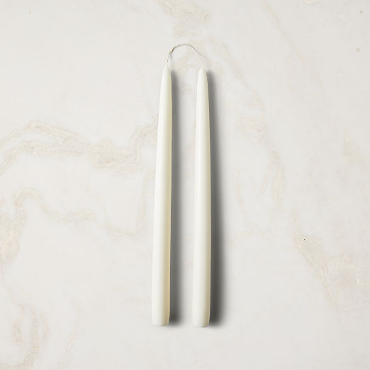 Warm White Taper Candles 12" Set of 2