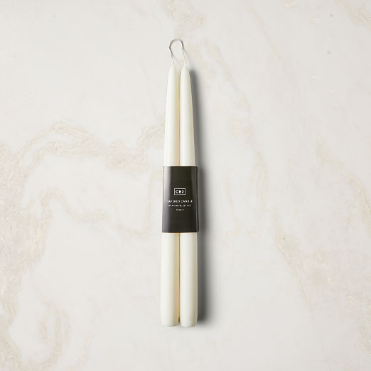 Warm White Taper Candles 12" Set of 2