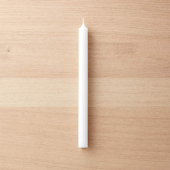 Set of 12 White Taper Candles + Reviews CB2