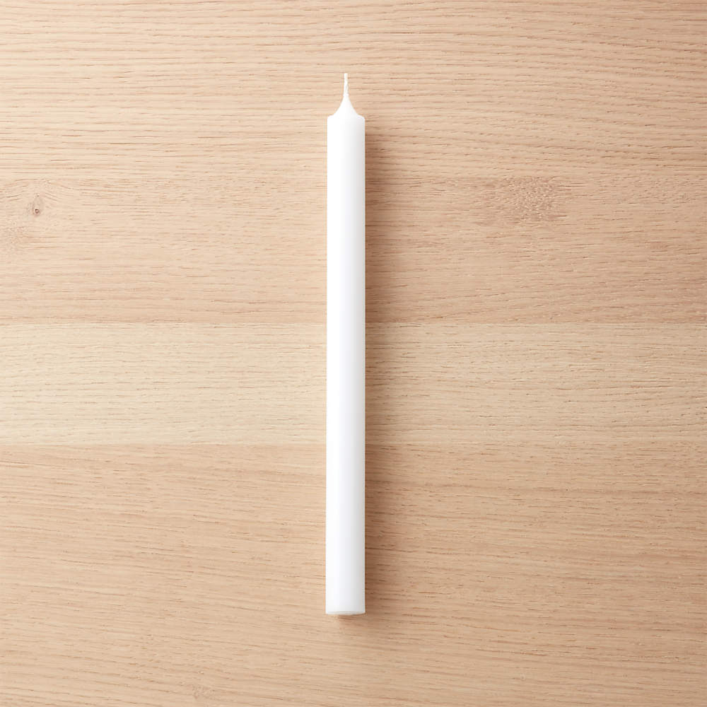 White Unscented Taper Candle + Reviews