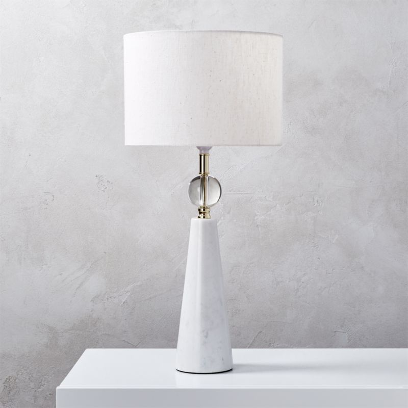 Led Table Lamps Cb2 Tapered Marble Table Lamp