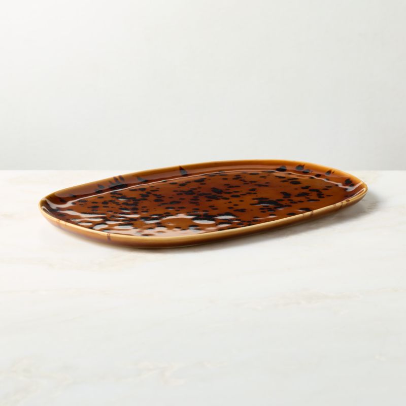 Tara Oval Tortoise Stoneware Serving Platter - image 2 of 3