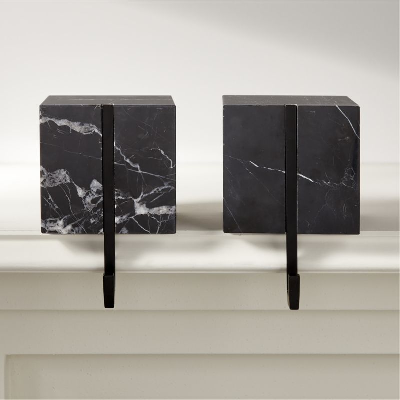 Tasha Square Black Marble Christmas Stocking Holder - image 2 of 3