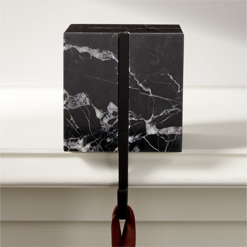 Tasha Square Black Marble Christmas Stocking Holder - image 1 of 3