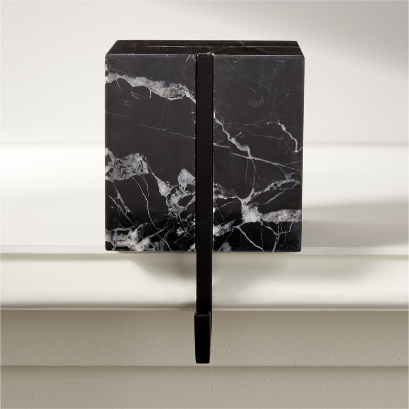 Tasha Square Black Marble Christmas Stocking Holder - image 0 of 3