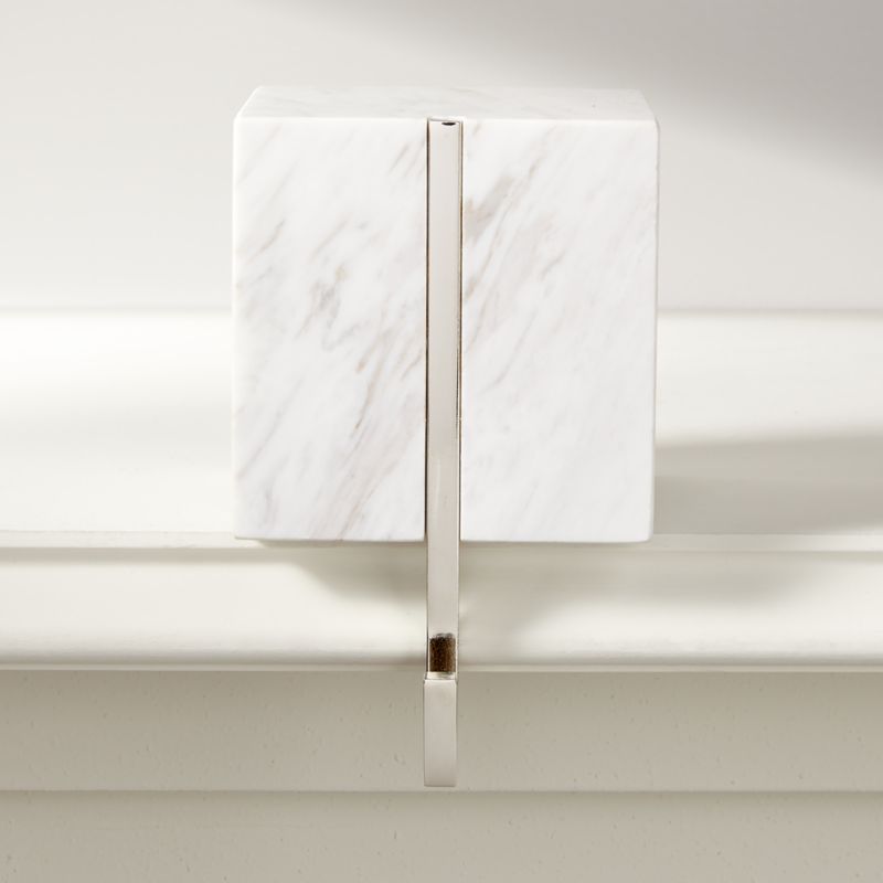 Tasha Square White Marble Christmas Stocking Holder - image 0 of 4