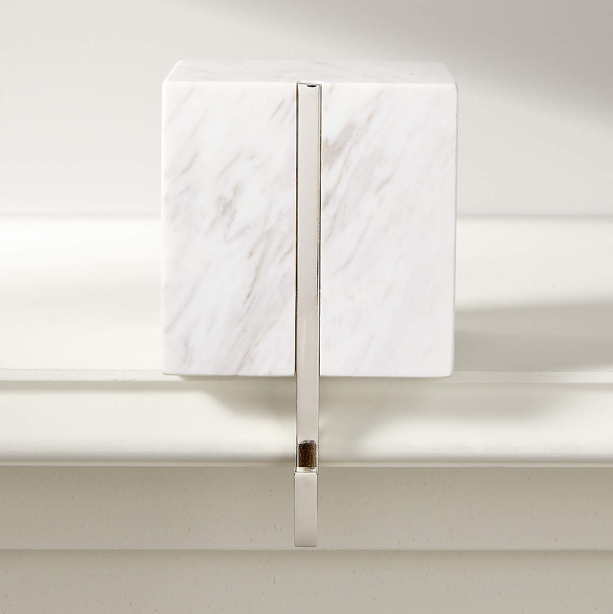 Tasha Square White Marble Christmas Stocking Holder + Reviews CB2 Canada