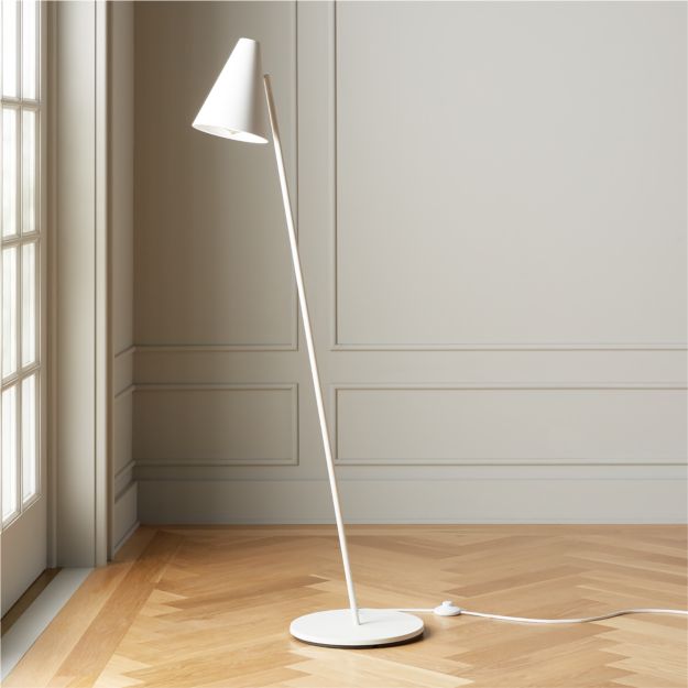 Task Matte White Floor Lamp + Reviews CB2
