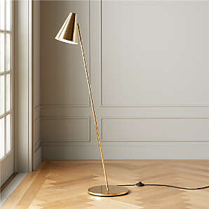 cb2 gold floor lamp