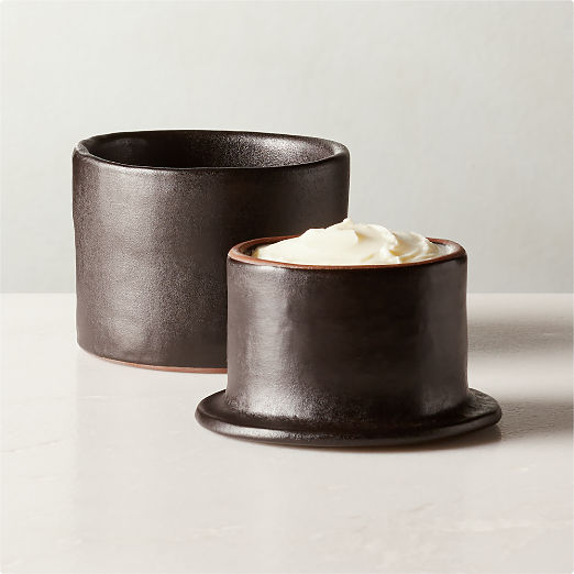 Tatin Black Terracotta Butter Keeper