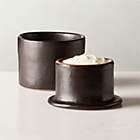 Zetes Tan and Red Marble Salt Cellars, Set of 3