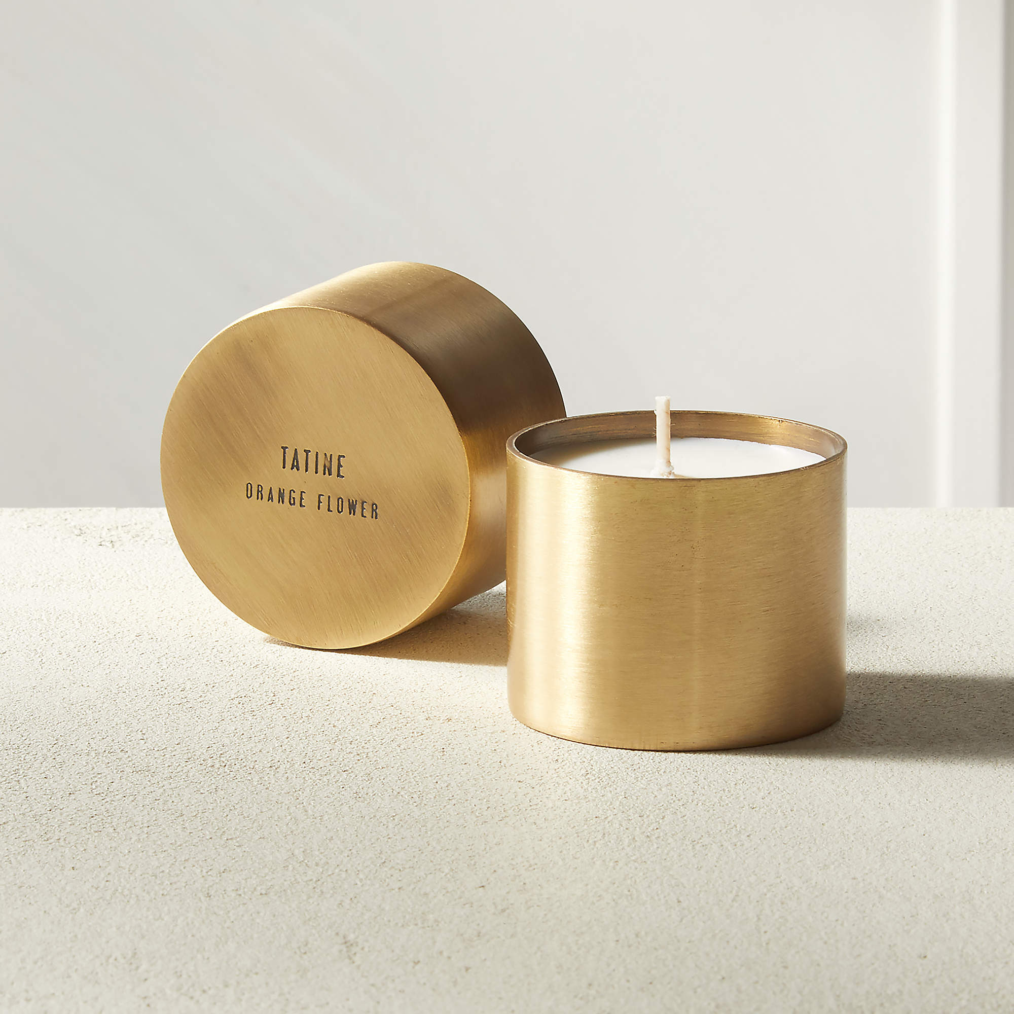 Tatine Orange Flower Brass Candle + Reviews CB2 Canada