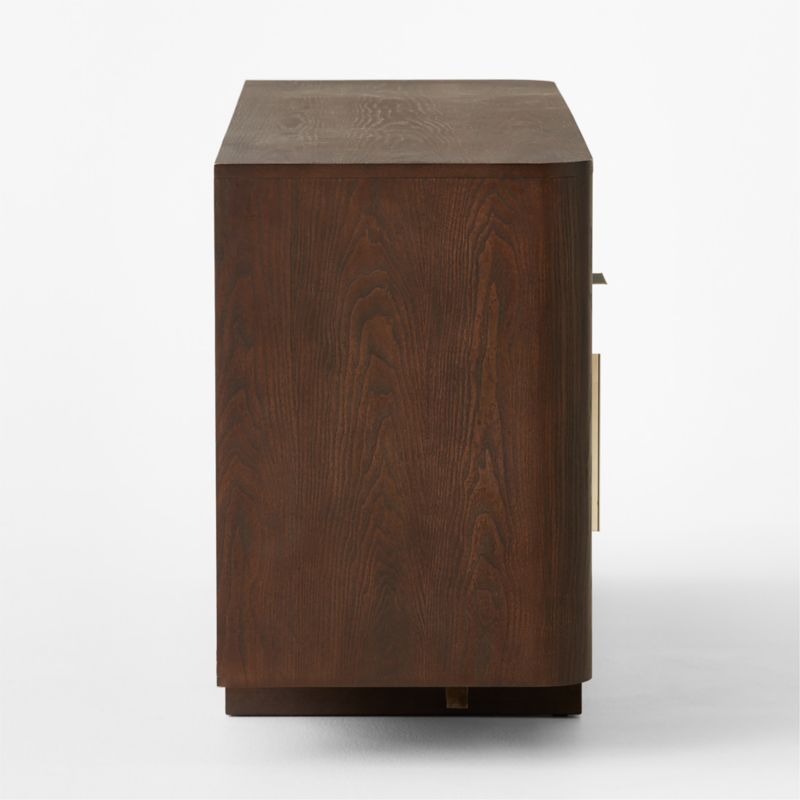 Tau 70" Brown Wood and Brass Credenza - image 8 of 10