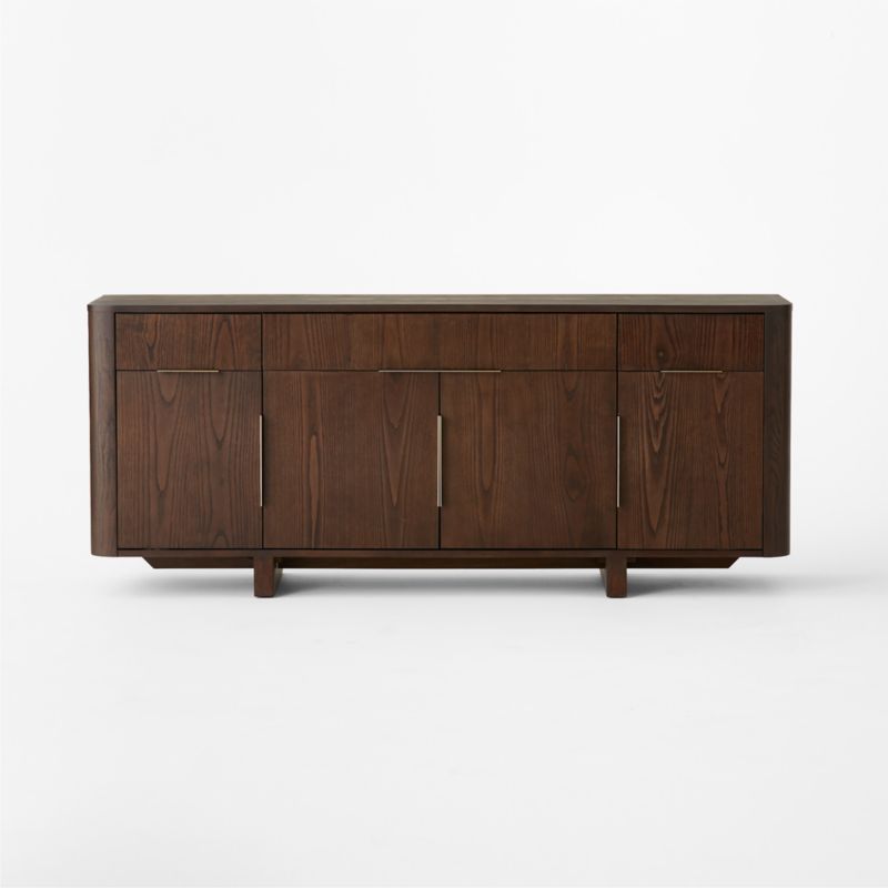 Tau 70" Brown Wood and Brass Credenza - image 5 of 10