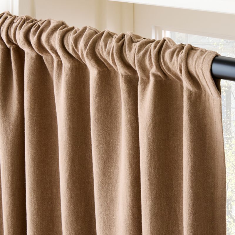 Cocoa Brown EUROPEAN FLAX™-Certified Linen Blackout Window Curtain Panel 48''x84'' - image 4 of 6