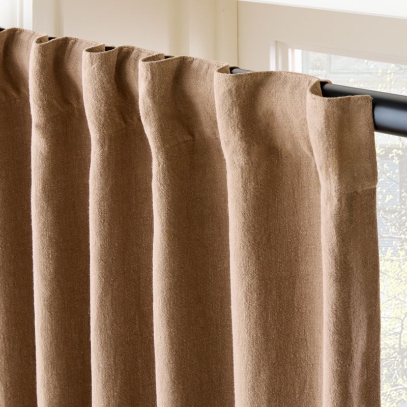 Cocoa Brown EUROPEAN FLAX™-Certified Linen Blackout Window Curtain Panel 48''x84'' - image 3 of 6