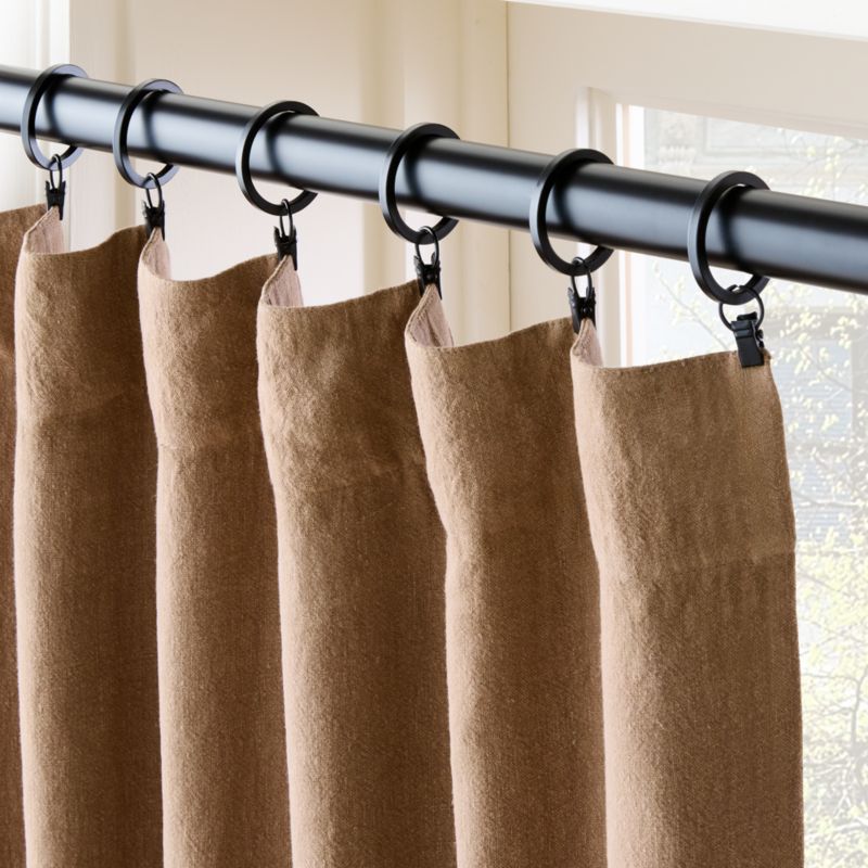 Cocoa Brown EUROPEAN FLAX™-Certified Linen Blackout Window Curtain Panel 48''x84'' - image 2 of 6