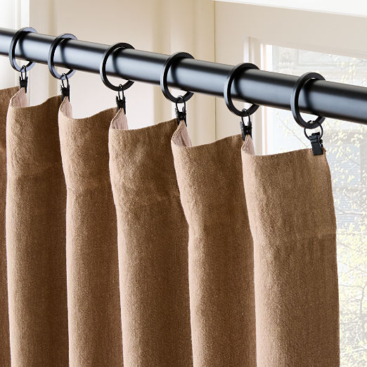 Cocoa Brown European Linen Blackout Window Curtain Panel