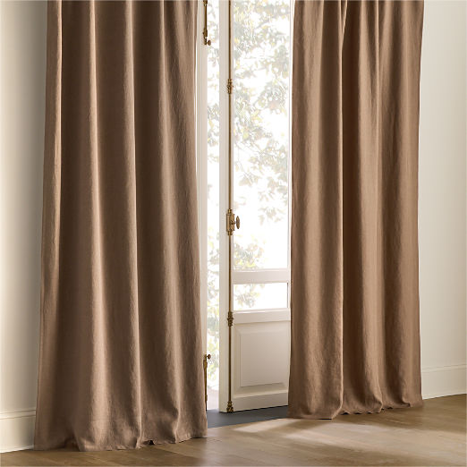 Cocoa Brown European Linen Blackout Window Curtain Panel
