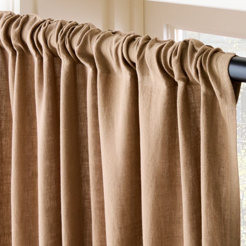 Cocoa Brown EUROPEAN FLAX™-Certified Linen Window Curtain Panel 48''x84'' - image 4 of 6