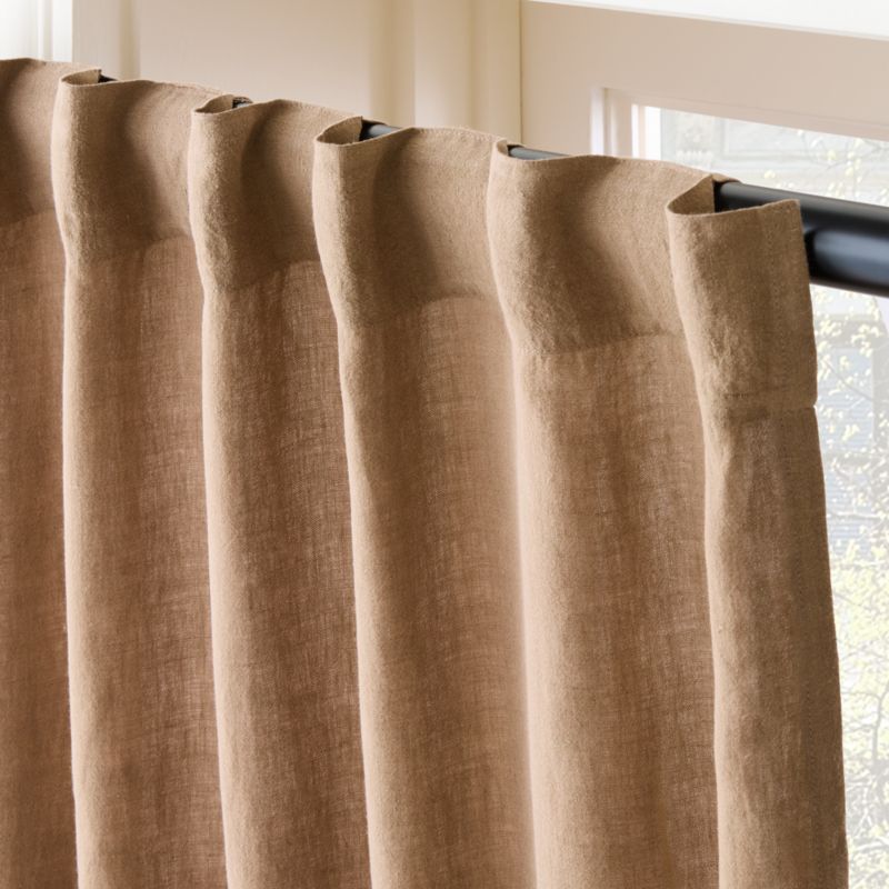 Cocoa Brown EUROPEAN FLAX™-Certified Linen Window Curtain Panel 48''x84'' - image 3 of 6