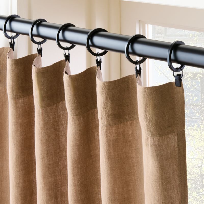 Cocoa Brown EUROPEAN FLAX™-Certified Linen Window Curtain Panel 48''x84'' - image 2 of 6