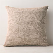 Tavi Light Mauve Embroidered Linen Throw Pillow with Down-Alternative Insert 23"x23"