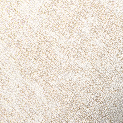 Tavi Warm White Embroidered Linen Throw Pillow with Feather-Down Insert 23"x23"