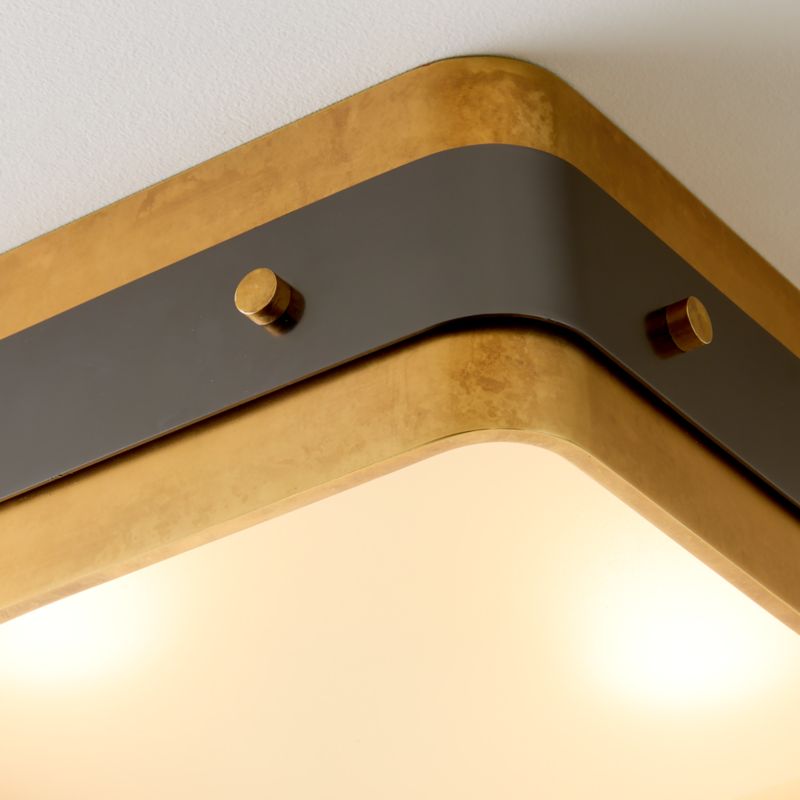 Tavish Indoor/Outdoor Aged Brass Flush Mount Light