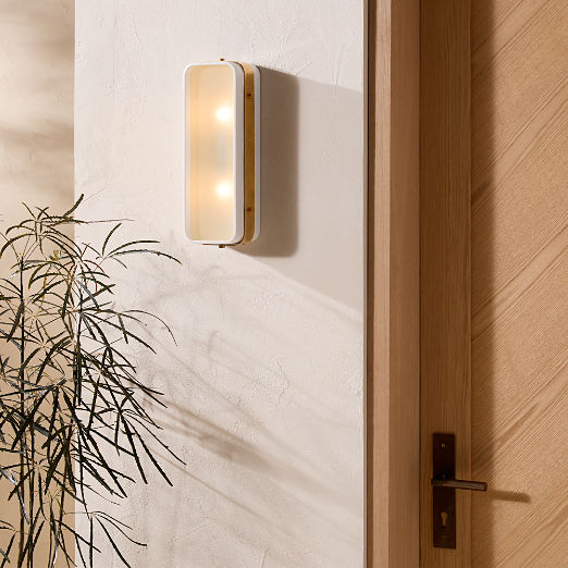 Tavish Indoor/Outdoor White Metal Wall Sconce Set of 2