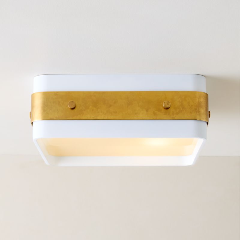 Viewing product image Tavish Indoor/Outdoor White Metal Flush Mount Light - image 1 of 4