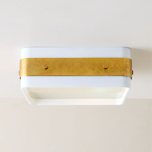 Tavish Indoor/Outdoor White Metal Flush Mount Light