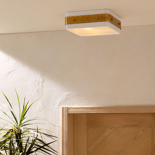 Tavish Indoor/Outdoor White Metal Flush Mount Light