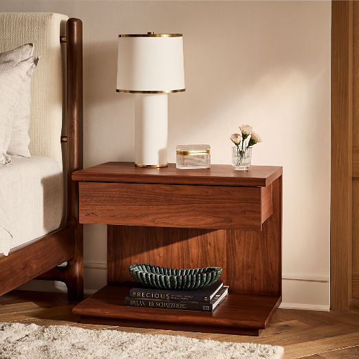 Tavola Wood Nightstand with Drawer Set of 2